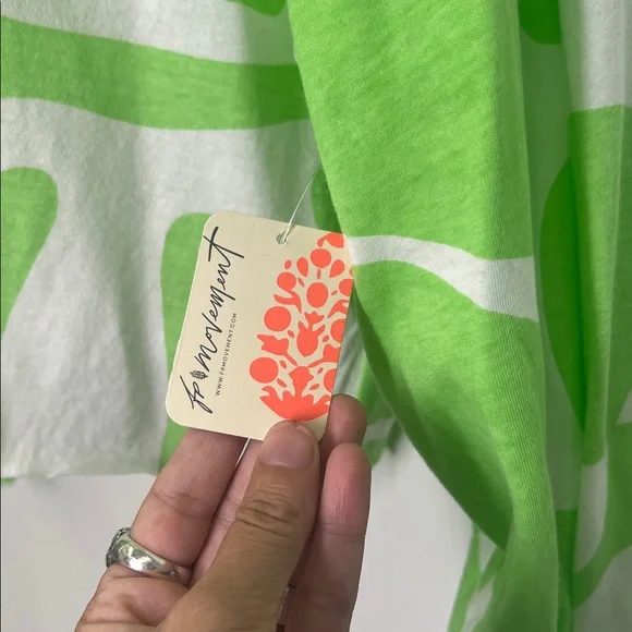 Free People - NWT Full Bloom Bright Neon Crewneck Long Sleeve Blouse Size Small - Picture 7 of 12